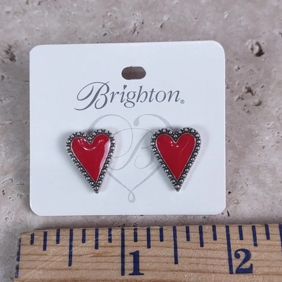 Brighton "Dazzling Love" Enamel Heart Earrings - Picture 5 of 5